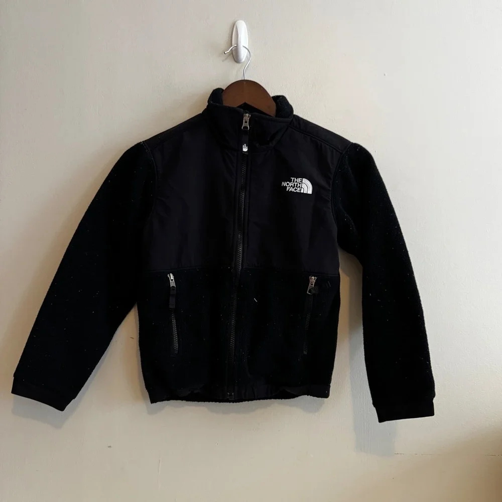 The North Face Boys S 7/8 Black Fleece Jacket Classic Winter Fall Outerwear